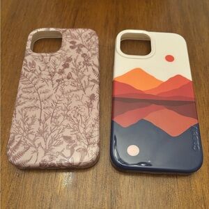Casely iPhone 15 6.1” Beige Garden & Opposites Attract Colorblock Classic Cases